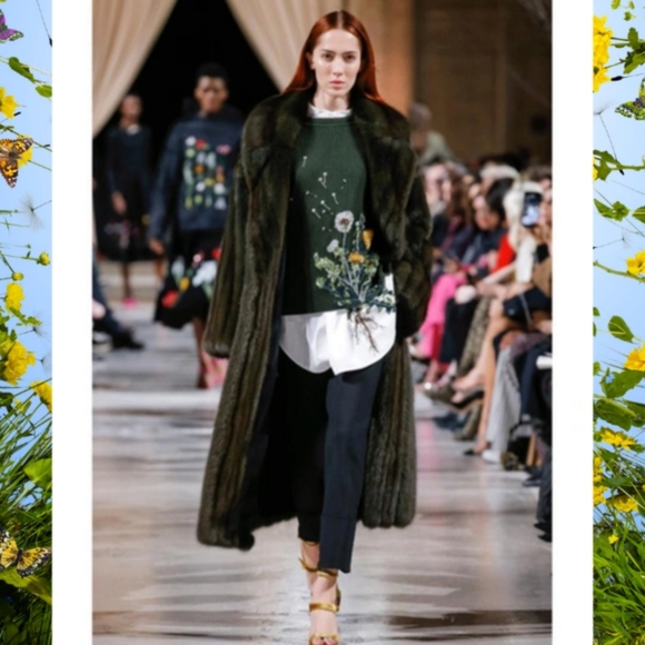 ^$1990 NEW OSCAR DE LA RENTA  DANDELION BOYFREIND RUNWAY BLOUSE US XL 14 - Picture 10 of 14